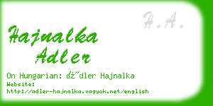 hajnalka adler business card